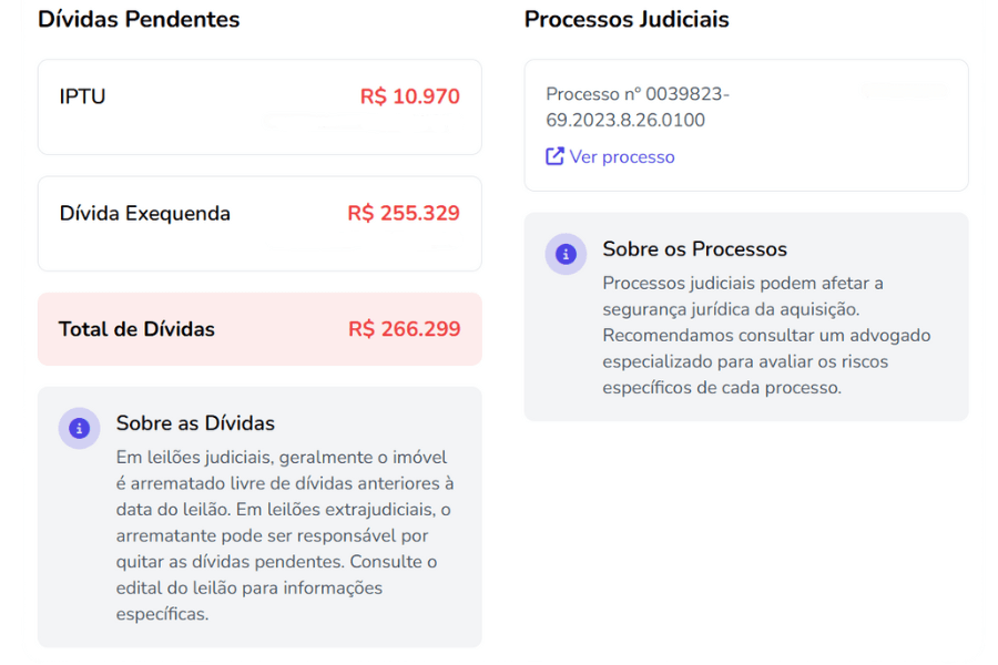 Pesquisa de Dívidas e Processos